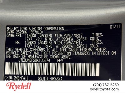 2011 Toyota FJ Cruiser 4WD 4dr Auto (Natl)