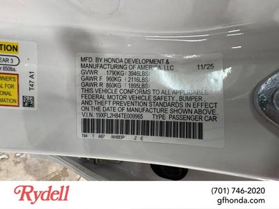 2026 Honda Civic Hatchback Sport