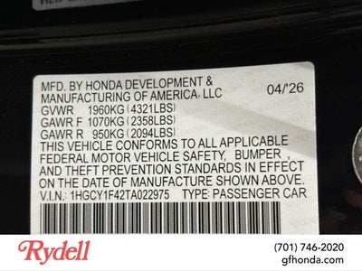 2026 Honda Accord Sedan SE