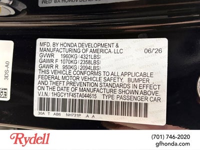 2026 Honda Accord Sedan SE