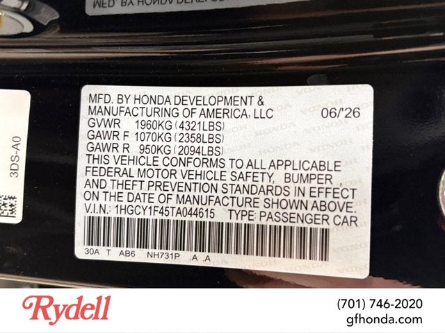 2026 Honda Accord Sedan SE