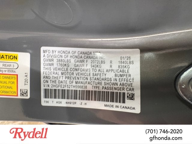 2026 Honda Civic Sedan Sport