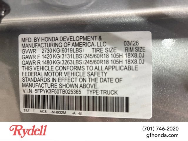 2026 Honda Ridgeline RTL