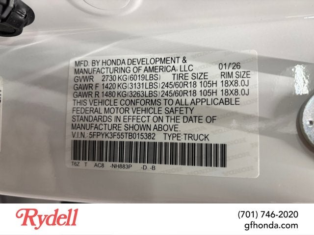 2026 Honda Ridgeline RTL