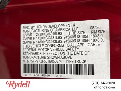2026 Honda Ridgeline RTL