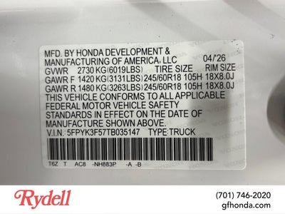 2026 Honda Ridgeline RTL