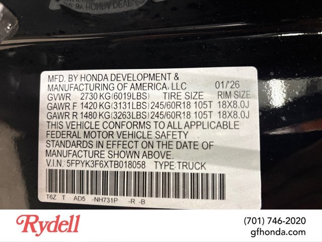 2026 Honda Ridgeline TrailSport