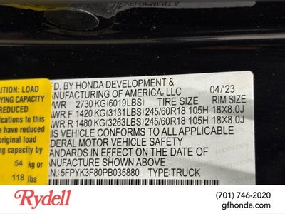 2023 Honda Ridgeline Black Edition