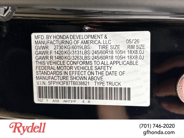 2026 Honda Ridgeline Black Edition