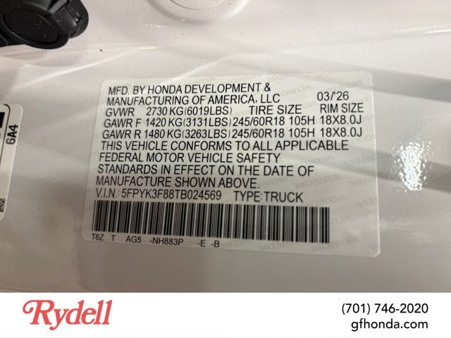 2026 Honda Ridgeline Black Edition