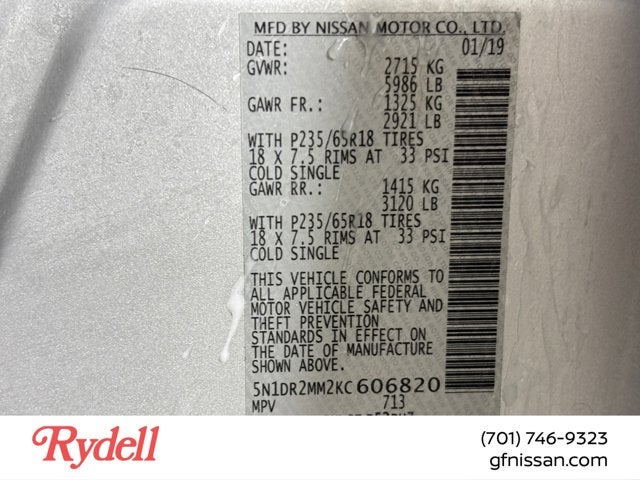 2019 Nissan Pathfinder SL