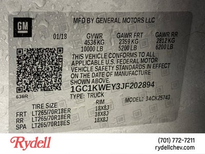 2018 Chevrolet Silverado 2500HD LTZ