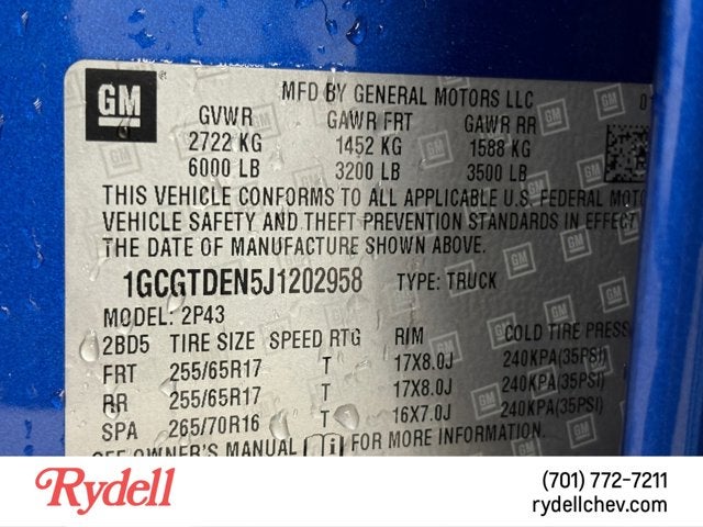 2018 Chevrolet Colorado 4WD Z71