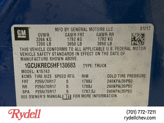 2017 Chevrolet Silverado 1500 LT