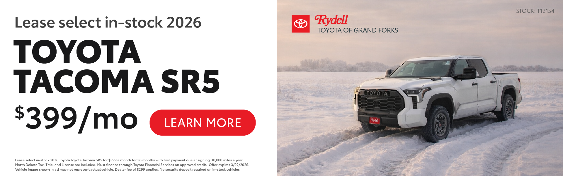 Tacoma Lease March 2026